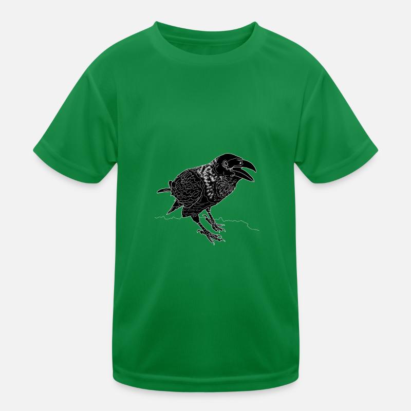 Krähe lineart Kinder Funktions-T-Shirt