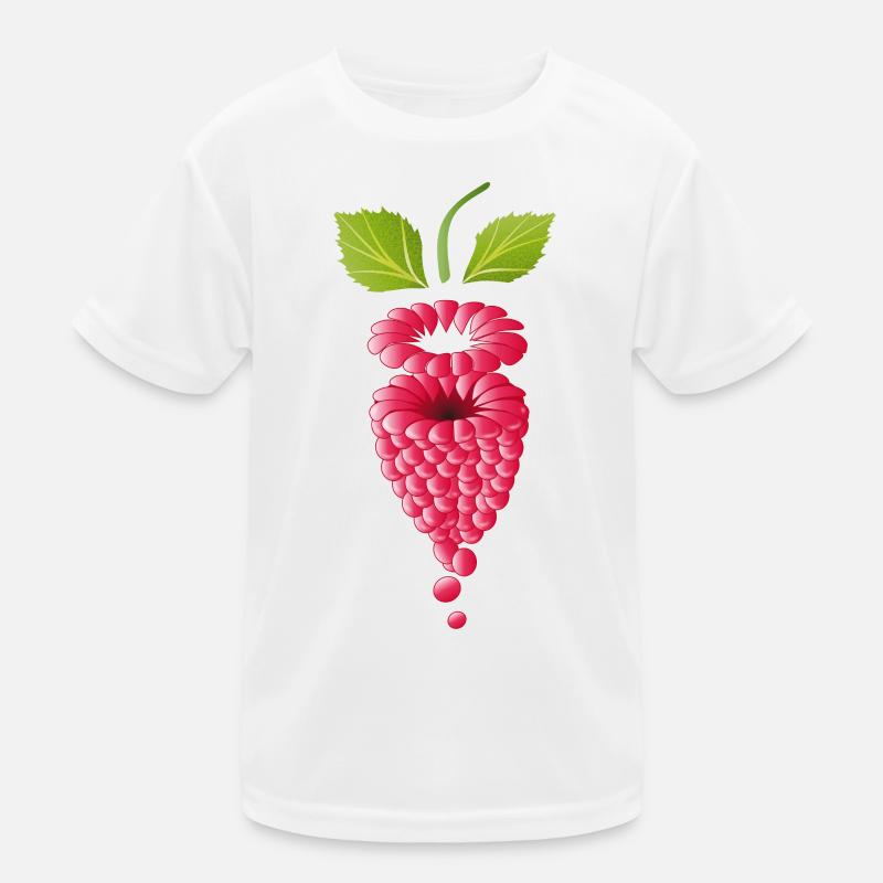 floating pink ripe raspberry Kids Functional T-Shirt