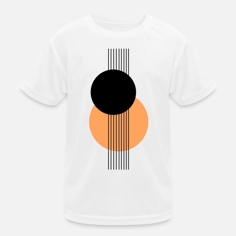 Abstraktes geometrisches Design Orange Schwarz Kinder Funktions-T-Shirt
