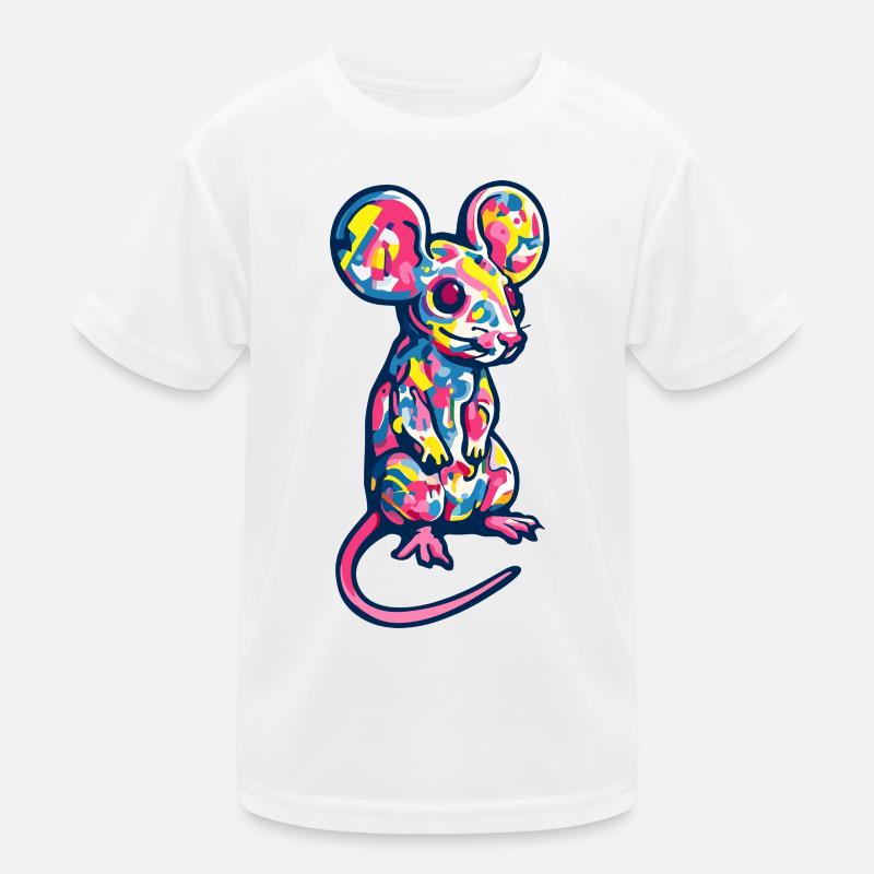 Maus Kunst Bunt Ratte Kinder Funktions-T-Shirt