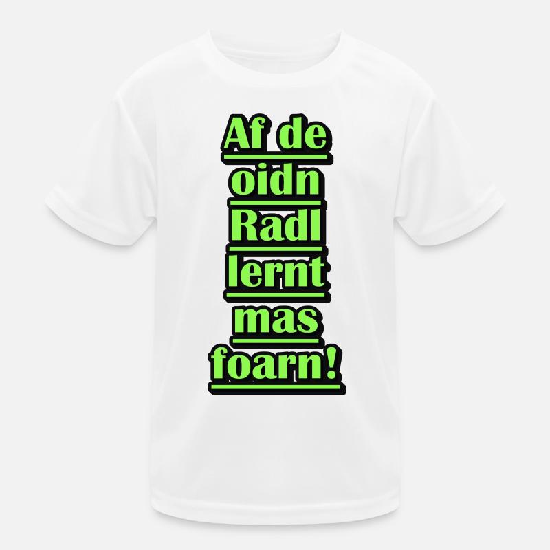 Neon Green Bicycle Learning Quote - Kids Functional T-Shirt - white