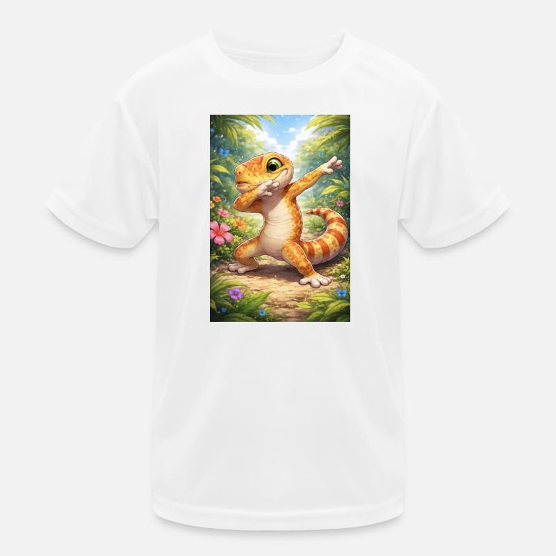 Gecko tropical de style dabbinging T-shirt sport Enfant