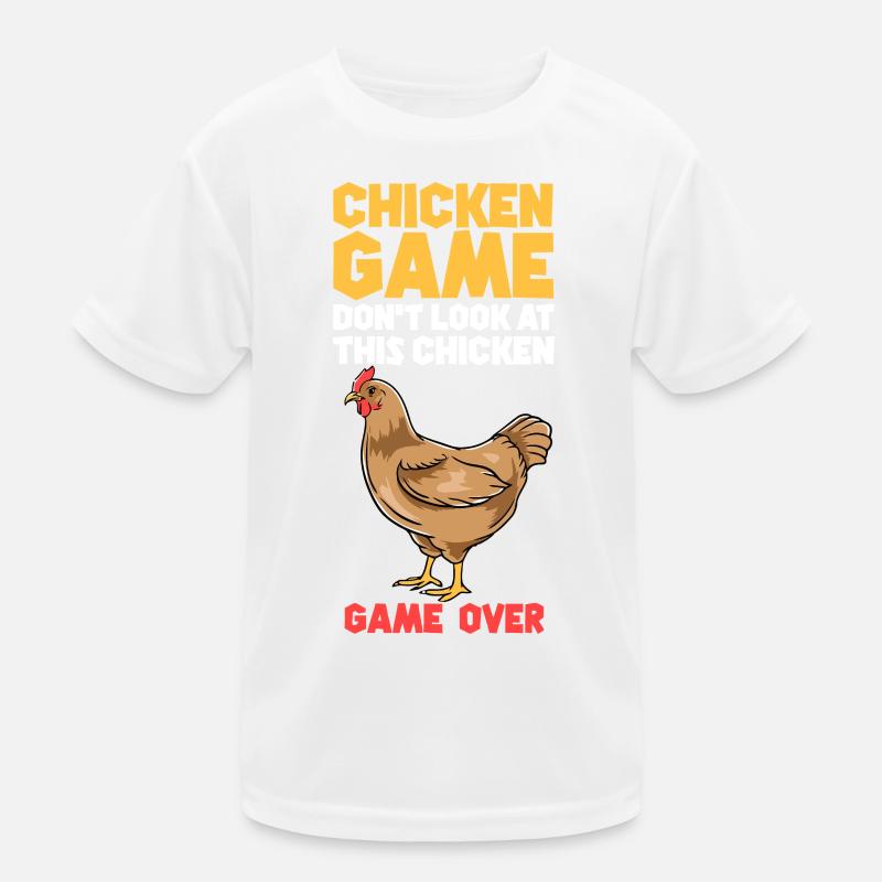 Chicken Game Bold Text Tee Kids Functional T-Shirt