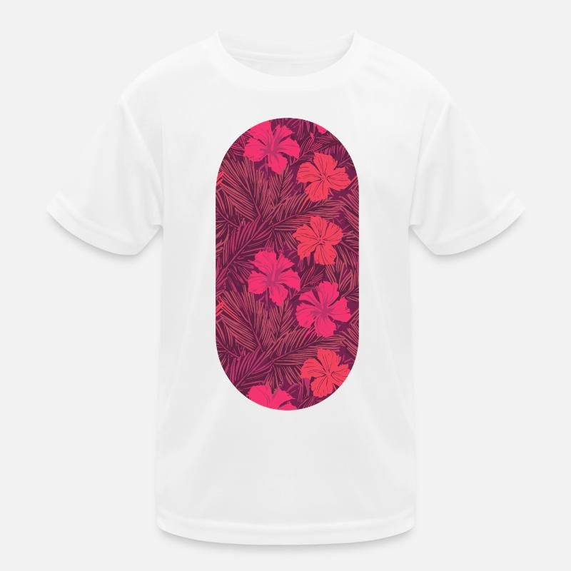 Flux d’hibiscus tropical en violet néon T-shirt sport Enfant