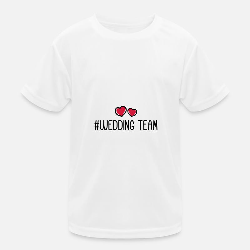 Wedding Team Heart Kids Functional T-Shirt