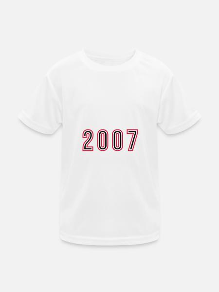 2007 Jahr Zahl - Kinder Funktions-T-Shirt - Weiß - Vorne