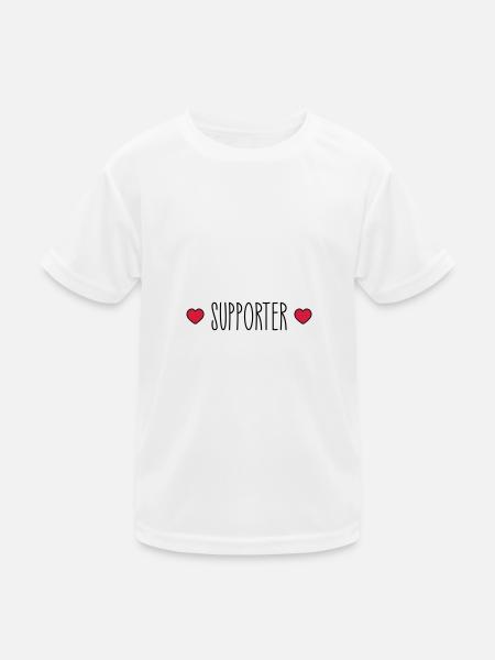 Supporter Herz - Kinder Funktions-T-Shirt - Weiß - Vorne