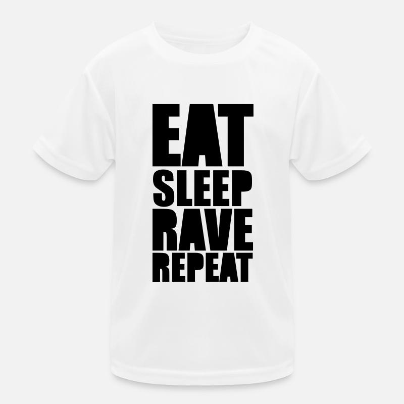 EAT SLEEP RAVE REPEAT Kinder Funktions-T-Shirt