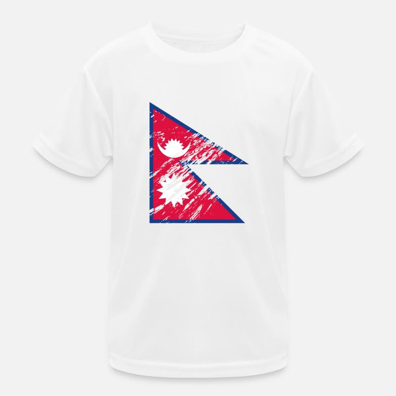 Nepal Flag Grunge Design Flagge Kinder Funktions-T-Shirt