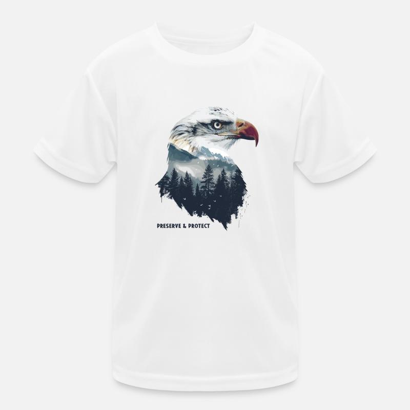 Préserver et protéger le pygargue à tête blanche Aigle Oiseau T-shirt sport Enfant