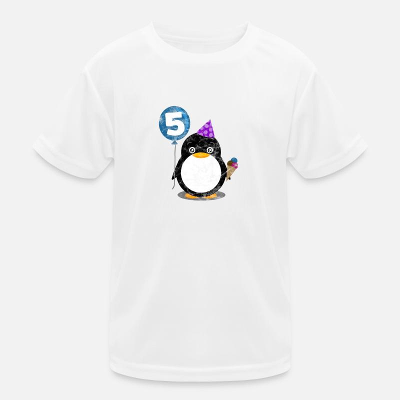 5. Geburtstag Kind Pinguin Fünf Jahre Geschenk Kinder Funktions-T-Shirt