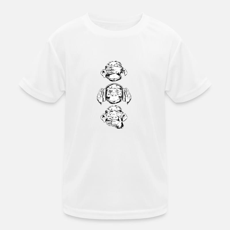3 WISE Monkeys Hear Speak and See No Evil Kids Functional T-Shirt