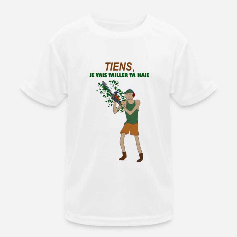 Hier schneide ich deine Hecke Kinder Funktions-T-Shirt