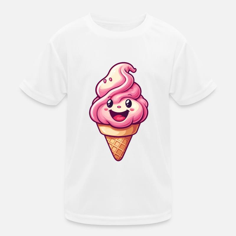 Lächelnde Eiskreation Kinder Funktions-T-Shirt