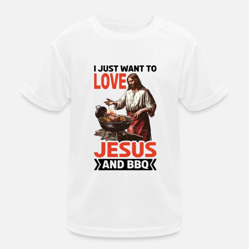 Je veux juste aimer Jésus et BBQ 6 T-shirt sport Enfant