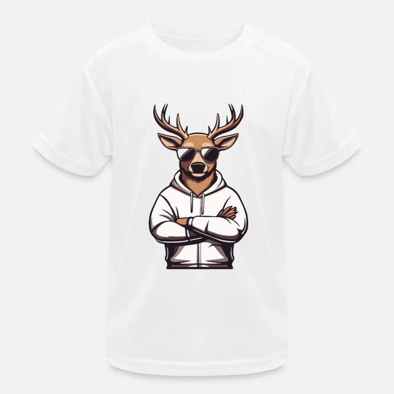 Reh Sonnenbrille Comic Kinder Funktions-T-Shirt