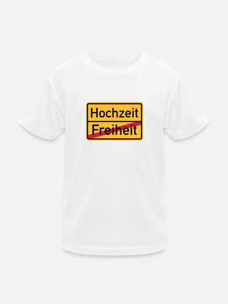 Hochzeit - Kinder Funktions-T-Shirt - Weiß - Vorne
