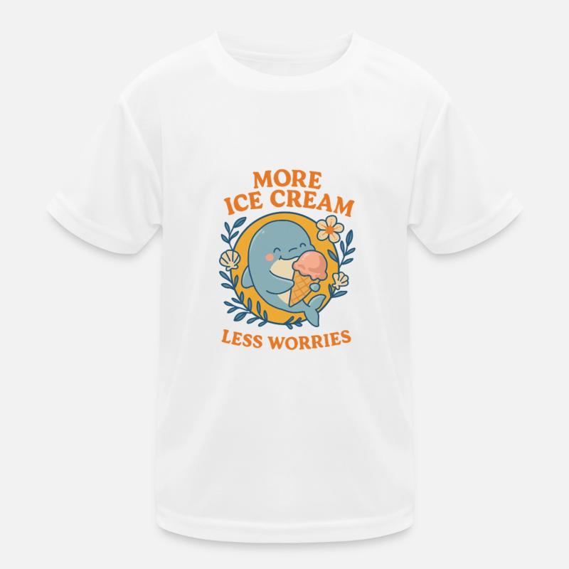 More Icecream - Less Worries / Mehr Eiscreme Kinder Funktions-T-Shirt