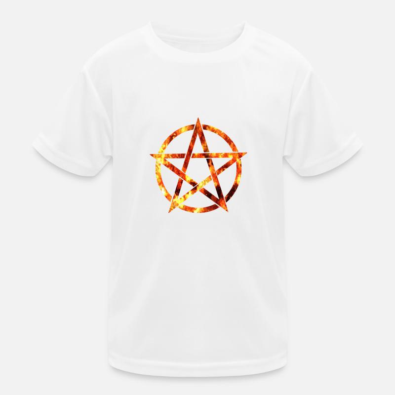 pentagram from flames Kids Functional T-Shirt