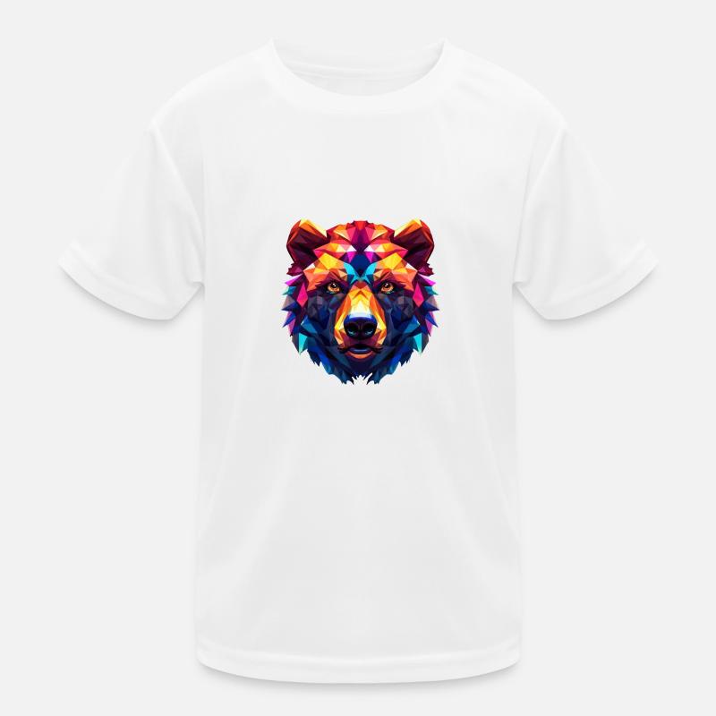 Bunter Bärenkopf Kinder Funktions-T-Shirt