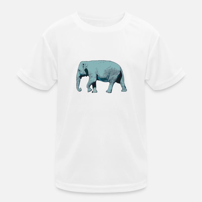 Elefant, Blauer Elefant, Elephant, Dickhäuter Kinder Funktions-T-Shirt
