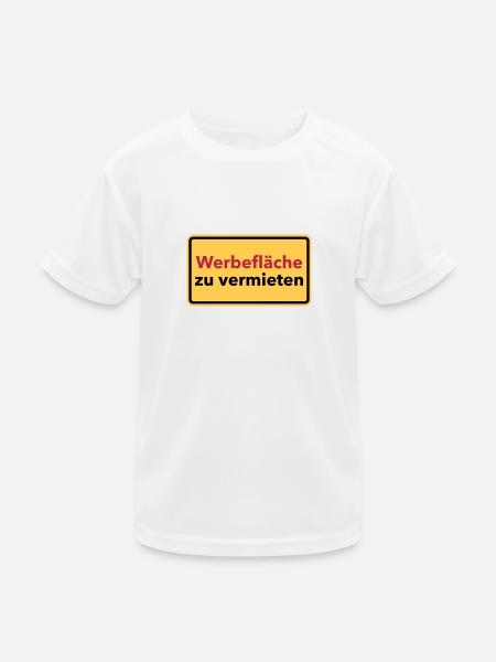 Werbung - Kinder Funktions-T-Shirt - Weiß - Vorne