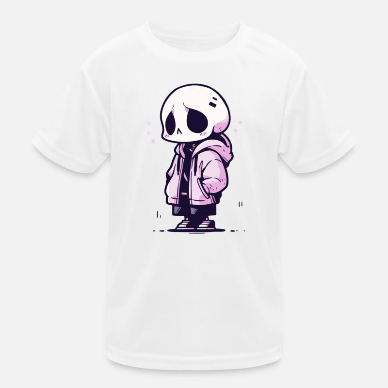 Cute Halloween Skeleton - Cute Spooky Design Kids Functional T-Shirt