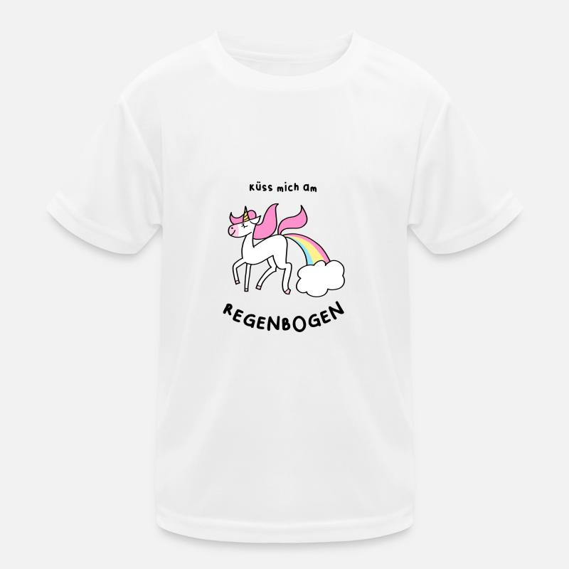 Einhorn mit Regenbogen Kinder Funktions-T-Shirt