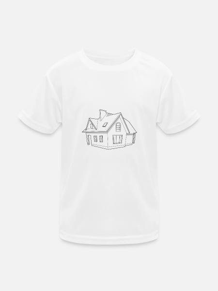 Haus - Kinder Funktions-T-Shirt - Weiß - Vorne