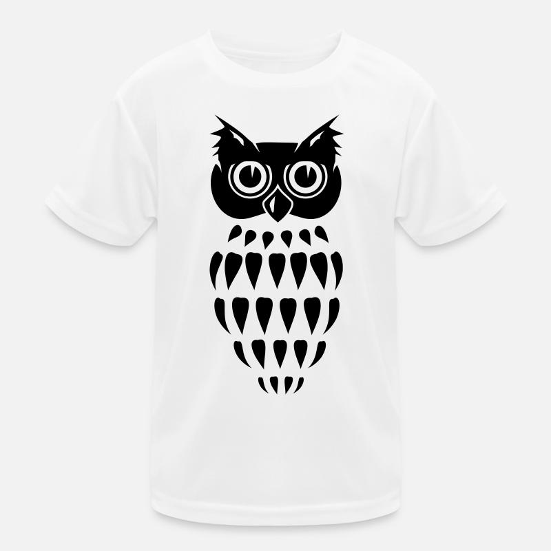 stylized Owl Kids Functional T-Shirt
