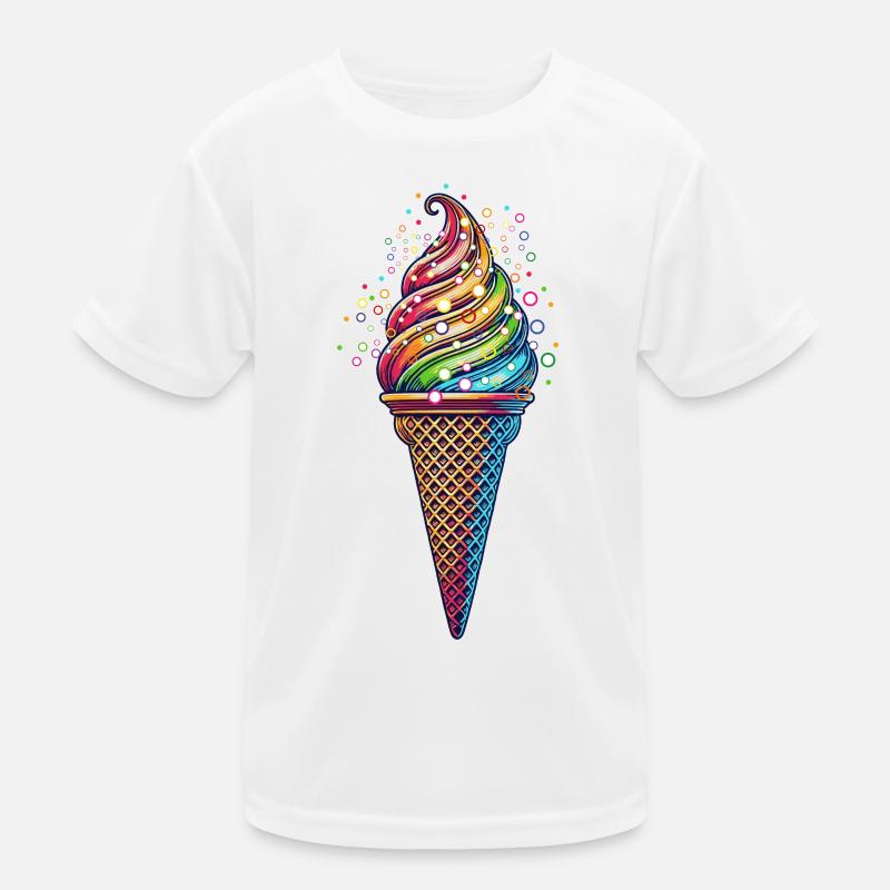 farbenfrohe Eiskreation in lebendigen Farben Kinder Funktions-T-Shirt