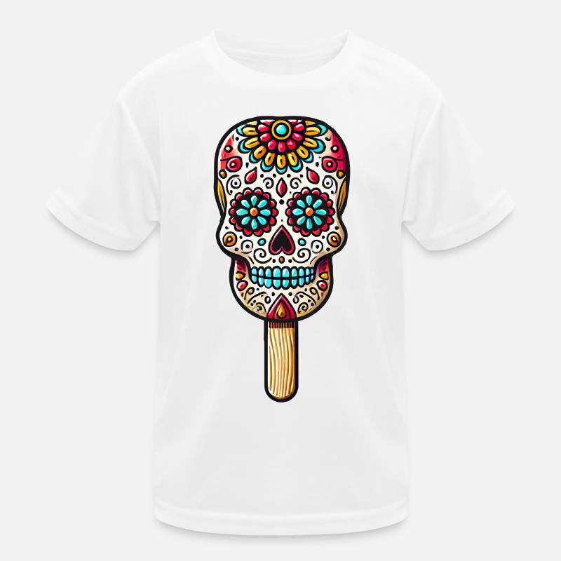 witziges Skull-Eis-Motiv - Día de Muertos Kinder Funktions-T-Shirt