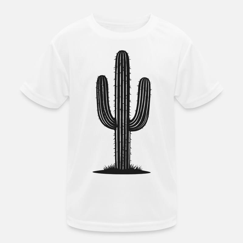 Schwarzer Kaktus Silhouette Kinder Funktions-T-Shirt