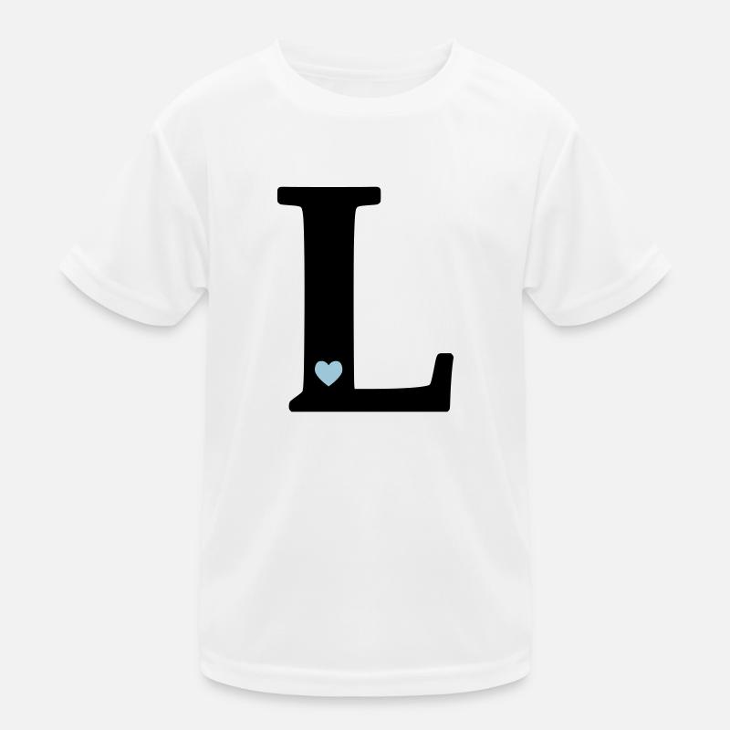 point L Initial letter - Kids Functional T-Shirt - white