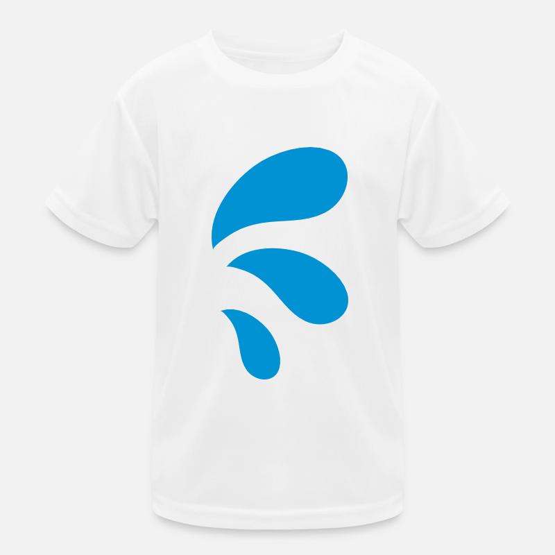 three curvy water blue droplets Kids Functional T-Shirt