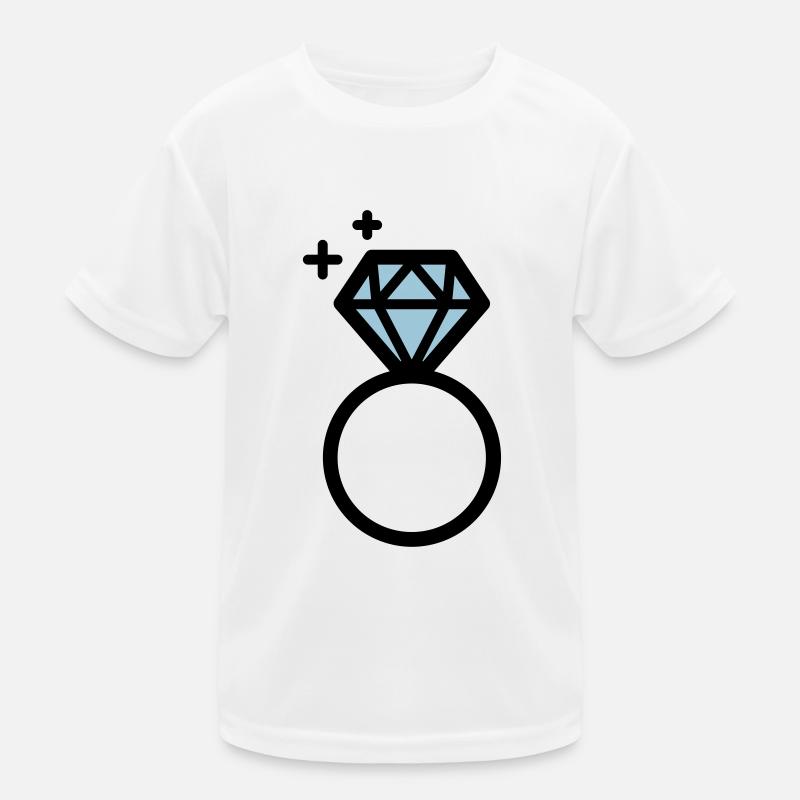 Engagement ring with diamond Kids Functional T-Shirt