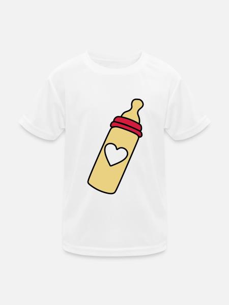 biberon coeur - T-shirt sport Enfant - blanc