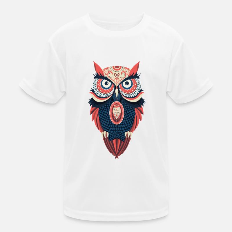 Hippie Eule Kinder Funktions-T-Shirt