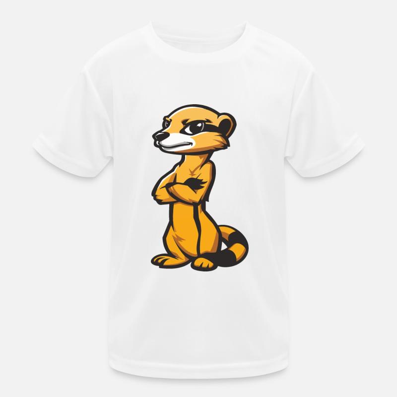 erdmännchen comic - Kinder Funktions-T-Shirt - Weiß