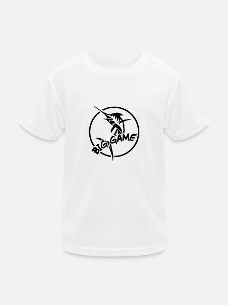 Angeln Fischen Big Game Marlin - Kinder Funktions-T-Shirt - Weiß - Vorne