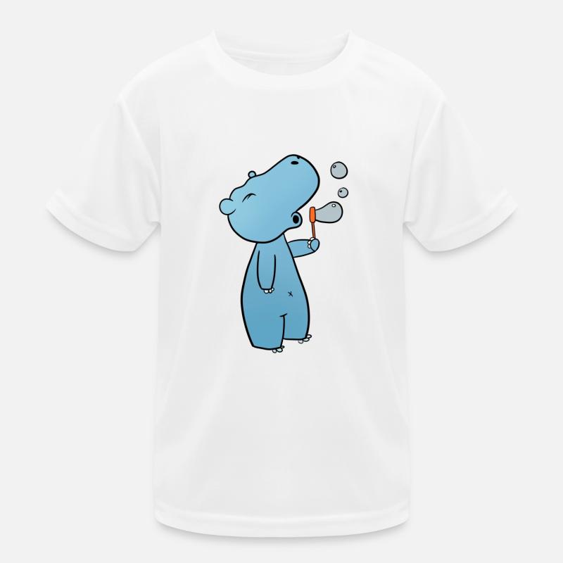 Nilpferd Seifenblasen Kinder Funktions-T-Shirt