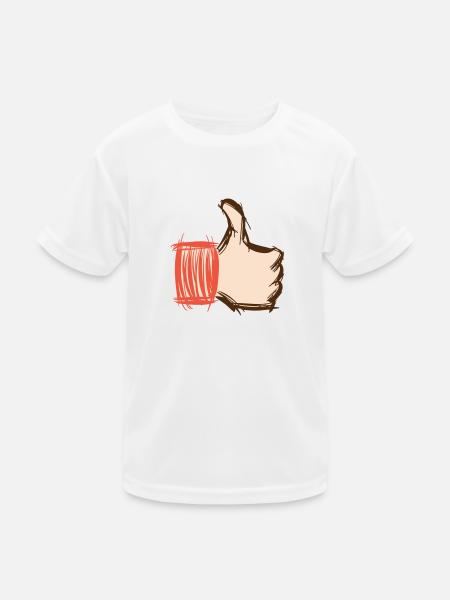 Thumbs up, thumbs down, emoji hand-drawn - Kids Functional T-Shirt - white - Front