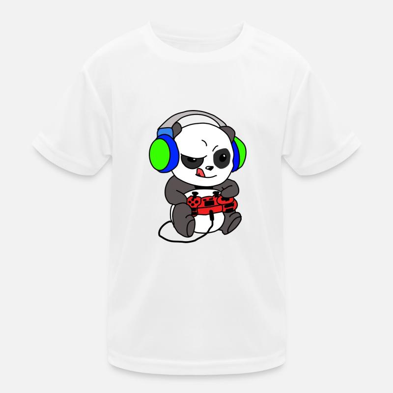 Panda Zockt, Panda bin am Zocken Kinder Funktions-T-Shirt