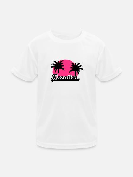 Kroatien - Kinder Funktions-T-Shirt - Weiß - Vorne