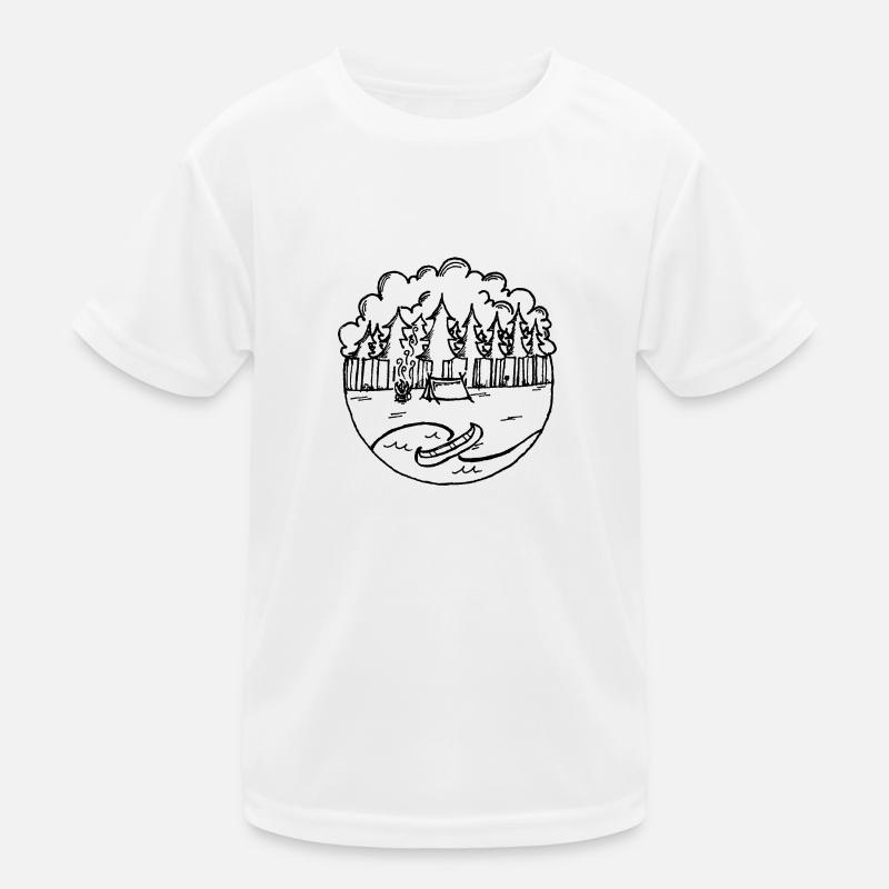 Forest, tent, canoe & campfire Kids Functional T-Shirt