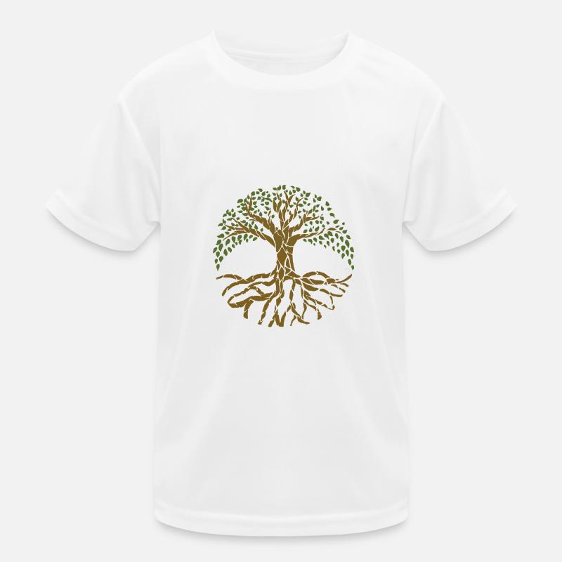Lebensbaum - Kinder Funktions-T-Shirt - Weiß