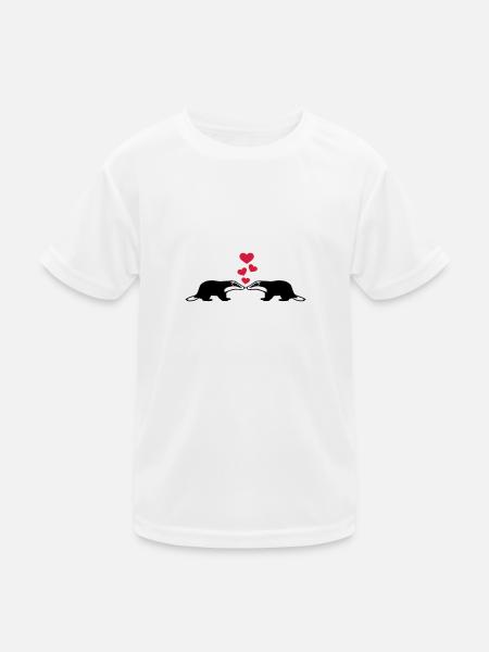 Dachs - Kinder Funktions-T-Shirt - Weiß - Vorne