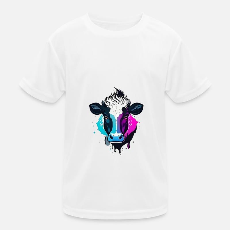 Cow's head colorful Kids Functional T-Shirt