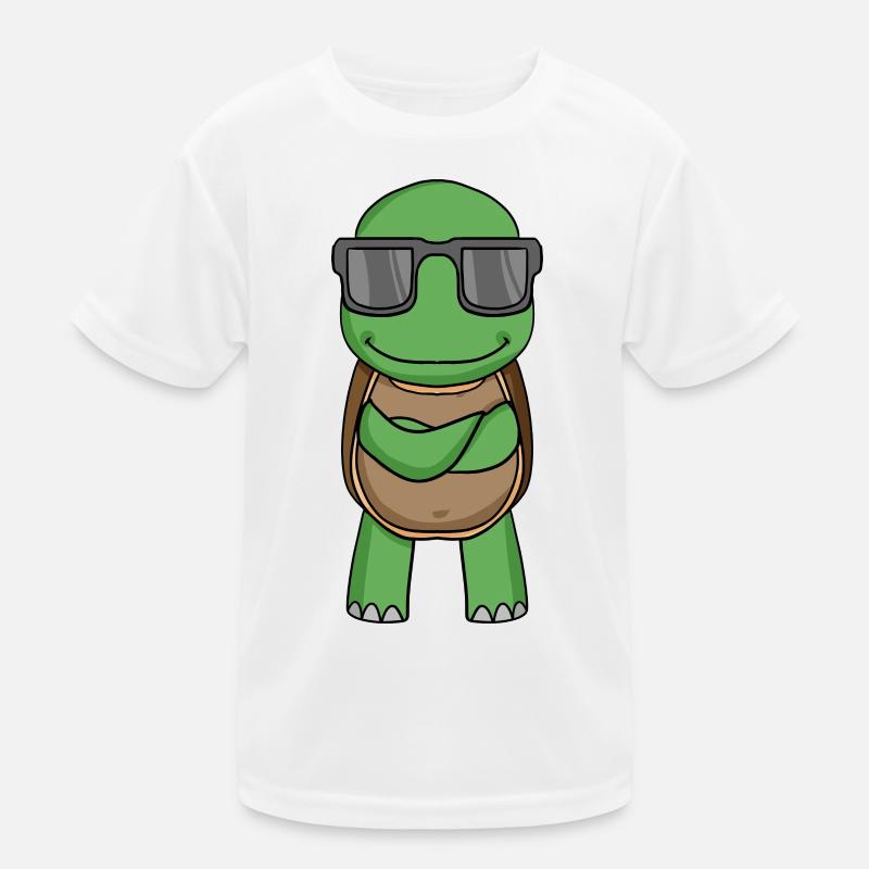 Schildkröte mit Sonnenbrille Kinder Funktions-T-Shirt