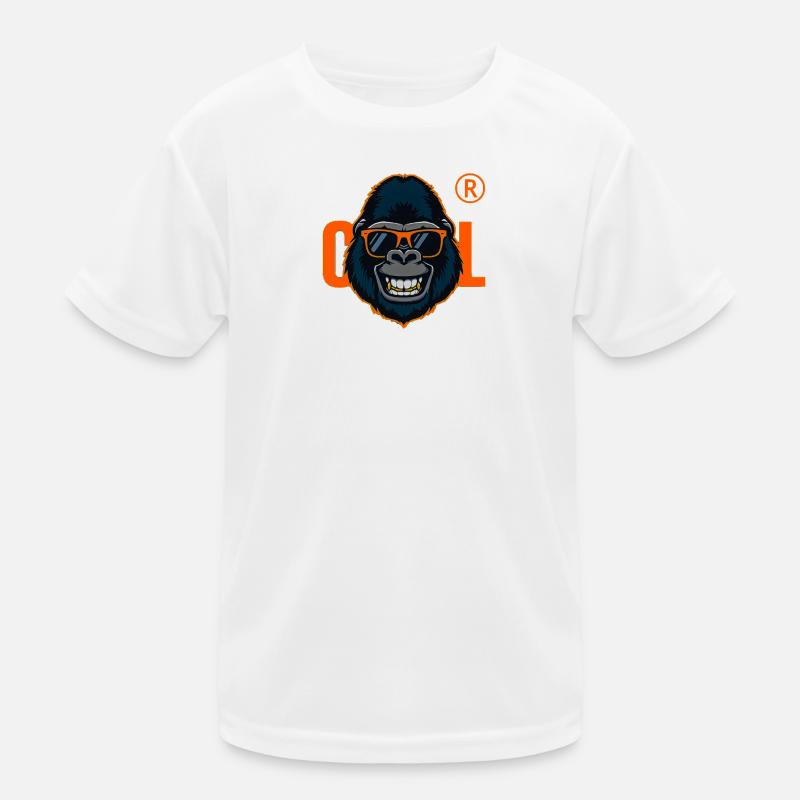Gorilla mit orangefarbener Sonnenbrille Kinder Funktions-T-Shirt